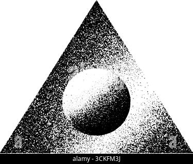 Conception en pointillés d'un triangle avec sphère pour des projets artistiques. Illustration de Vecteur