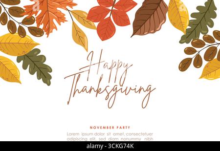 Conception de Thanksgiving, collection d'automne, ensemble confortable d'automne, conception pour affiches, cartes, autocollants Illustration de Vecteur