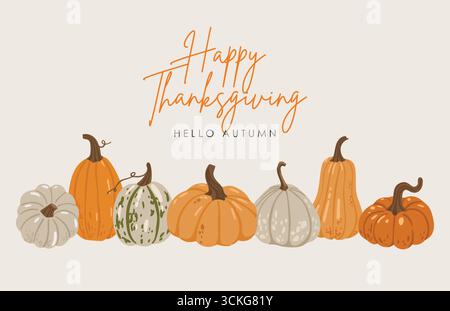 Conception de Thanksgiving, collection d'automne, ensemble confortable d'automne, conception pour affiches, cartes, autocollants Illustration de Vecteur