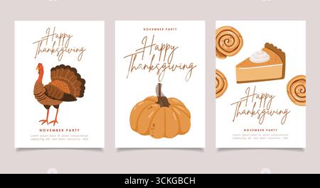 Conception de Thanksgiving, collection d'automne, ensemble confortable d'automne, conception pour affiches, cartes, autocollants Illustration de Vecteur
