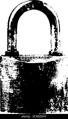 Cadenas noir et blanc grunge pour les thèmes de sécurité et les projets urbains. Illustration de Vecteur