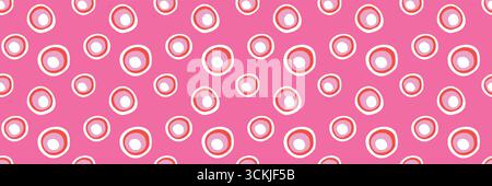 Motif sans couture de cercles colorés ludiques sur fond rose Illustration de Vecteur