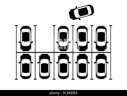 Parking ou place de parking depuis la vue aérienne. Illustration vectorielle. Illustration de Vecteur