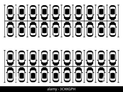 Parking ou place de parking depuis la vue aérienne. Illustration vectorielle. Illustration de Vecteur