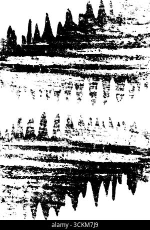 Motif de forme d'onde noir et blanc déformé pour la conception audio et visuelle Illustration de Vecteur