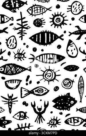 Motif d'icônes de flotsam marin abstrait pour des motifs sur le thème nautique. Illustration de Vecteur