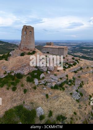 Environs du château de Marcuello à Sarsamarcuello, dans la municipalité de Loarre dans la région de Hoya de Huesca. Province of Huesca, Aragon, Espagne, EUR Banque D'Images