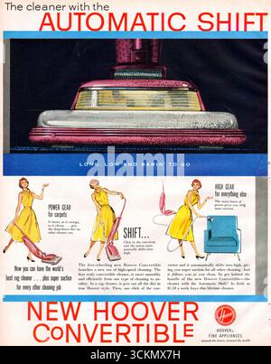 Aspirateur convertible Hoover 1956 avec changement de vitesse automatique Banque D'Images