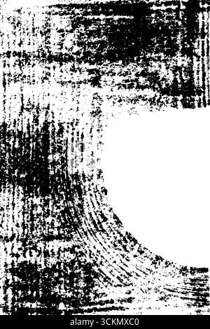 Bordure grunge monochrome avec effet de verre incurvé pour les projets de design artistique. Illustration de Vecteur