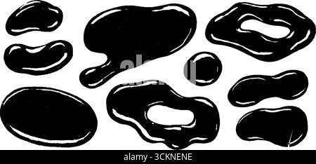 Collection de formes de blob organiques gravées pour des projets de design et d'art. Illustration de Vecteur