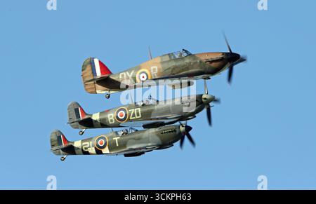 Goodwood, West Sussex, Royaume-Uni. 12 septembre 2025. Spitfire au Goodwood Revival à Goodwood, West Sussex, Royaume-Uni. © Malcolm Greig/Alamy Live News Banque D'Images