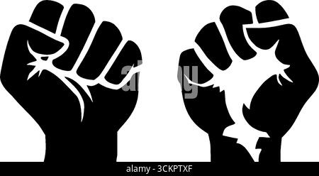 Symbole d'anarchie et poing serré avec des éléments de graffiti pour la conception de protestation. Illustration de Vecteur