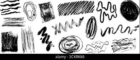 Collection artistique de douze éléments d'esquisse abstraits pour le design créatif. Illustration de Vecteur