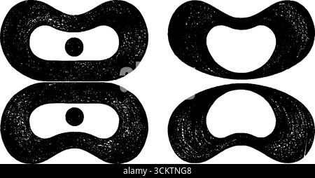 Motifs géométriques avec noeud à l'infini et formes d'arc lunaire. Illustration de Vecteur