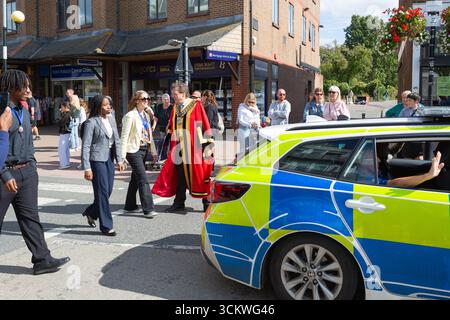 Wickford, Essex, Grande-Bretagne. 13 septembre 2025. Wickford Town Carnival Parade 2025 continue par la rue principale. Helen Cowles / Alamy Live News. Banque D'Images