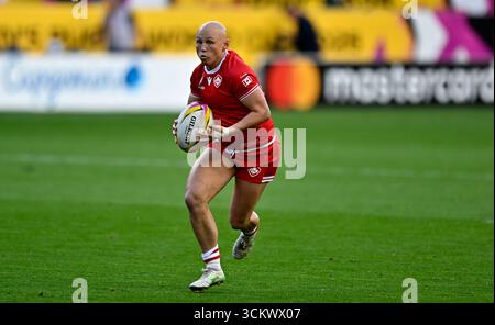 Bristol, Royaume-Uni. 13 septembre 2025. Coupe du monde de rugby pour femme. Canada V Australie. Stade Ashton Gate. Bristol. Olivia Apps (Canada) lors du match de rugby Canada V Australia Womens World Cup Quarter final 2. Crédit : Sport in Pictures/Alamy Live News Banque D'Images