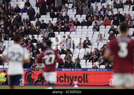 Londres, Royaume-Uni. 13 septembre 2025. Sièges vides lors du match de West Ham United vs Tottenham Hotspur premier League au stade de Londres. Le crédit photo devrait se lire : Paul Terry/Sportimage crédit : Sportimage Ltd/Alamy Live News Banque D'Images