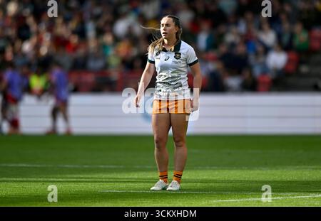 Bristol, Royaume-Uni. 13 septembre 2025. Coupe du monde de rugby pour femme. Canada V Australie. Stade Ashton Gate. Bristol. TIA Hinds (Australie) lors du match de rugby Canada V Australia Womens World Cup Quarter final 2. Crédit : Sport in Pictures/Alamy Live News Banque D'Images