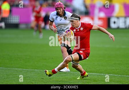 Bristol, Royaume-Uni. 13 septembre 2025. Coupe du monde de rugby pour femme. Canada V Australie. Stade Ashton Gate. Bristol. Karen Paquin (Canada) lors du match de rugby Canada V Australia Womens World Cup Quarter final 2. Crédit : Sport in Pictures/Alamy Live News Banque D'Images