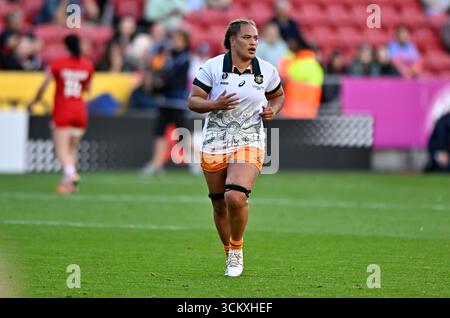 Bristol, Royaume-Uni. 13 septembre 2025. Coupe du monde de rugby pour femme. Canada V Australie. Stade Ashton Gate. Bristol. Ashley Marsters (Australie) lors du match de rugby Canada V Australia Womens World Cup Quarter final 2. Crédit : Sport in Pictures/Alamy Live News Banque D'Images
