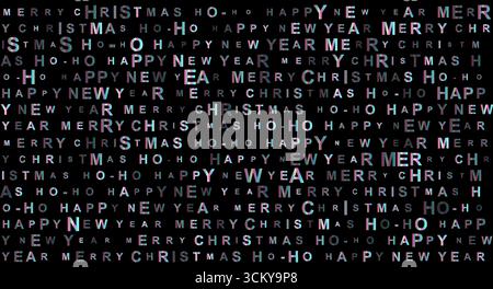 Nouvel an et Noël lettres holographiques brillantes fond abstrait. Conception d'art coloré de vecteur Illustration de Vecteur