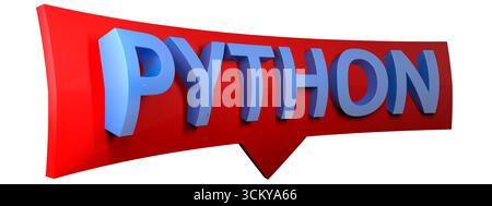 Signe PYTHON isolé sur fond blanc Banque D'Images