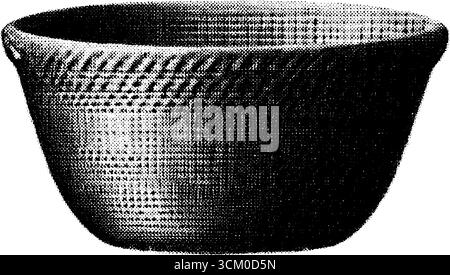 Jardinière à panier tissé boho vintage avec des points demi-teintes pour un décor unique. Illustration de Vecteur