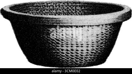 Jardinière à panier tissé boho avec design vintage à pois demi-teintes pour un décor artistique. Illustration de Vecteur