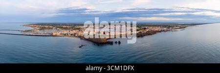 Panorama lever de soleil du Cap d'Agde en Occitanie, France Banque D'Images
