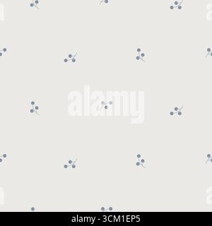 Berry motif minimaliste crème bleu fond blanc. Ferme toile de fond simple et minuscule style floral traditionnel Illustration de Vecteur