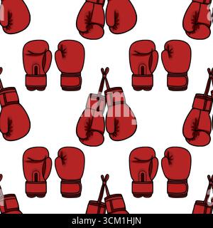 Motif vectoriel sans couture avec gants de boxe marron dans différentes positions, offrant un design dynamique et énergique pour les vêtements de sport ou les pr sur le thème du combat Illustration de Vecteur
