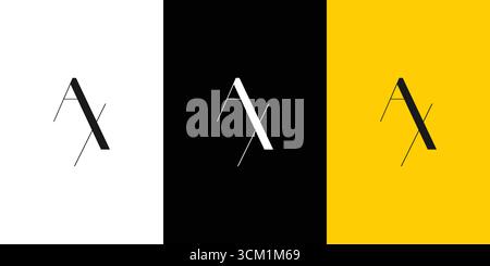 Design de logo lettre AX initiales simple et moderne Illustration de Vecteur