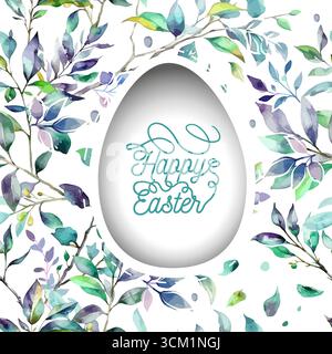 Carte de Pâques avec oeuf. dessiné à la main. Pas ai, illustration vectorielle Illustration de Vecteur