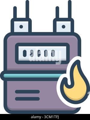 Icône pour compteur de gaz, gaz Illustration de Vecteur