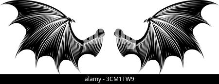 Batte Dragon Devil Demon Vampire Wings illustration Illustration de Vecteur