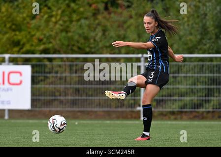 Aalter, Belgique. 13 septembre 2025. Romy camps (3) de Bruges photographiés lors d'un match de football féminin entre le Club Brugge Dames YLA et le SV Zulte Waregem le 2ème jour de la saison 2025-2026 de la Super League belge Lotto Womens, le samedi 13 septembre 2025 à Aalter, BELGIQUE . Crédit : Sportpix/Alamy Live News Banque D'Images