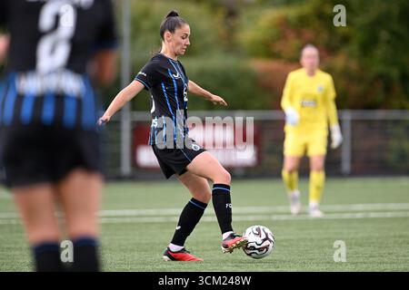 Aalter, Belgique. 13 septembre 2025. Romy camps (3) de Bruges photographiés lors d'un match de football féminin entre le Club Brugge Dames YLA et le SV Zulte Waregem le 2ème jour de la saison 2025-2026 de la Super League belge Lotto Womens, le samedi 13 septembre 2025 à Aalter, BELGIQUE . Crédit : Sportpix/Alamy Live News Banque D'Images