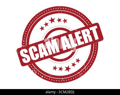 Un sceau en caoutchouc d'alerte d'escroquerie avec un cercle en pointillés Illustration de Vecteur