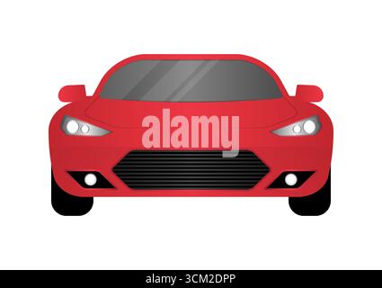 Voiture de course ou voiture de sport ou Super car vue avant. Illustration vectorielle. Illustration de Vecteur