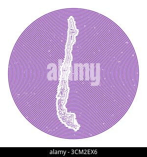 Image vectorielle Chili. Logo rond de pays. Affiche Chili en arcs de cercle et style nuage de mots. Belle illustration vectorielle. Illustration de Vecteur