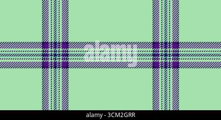 Motif écossais pastel. Fond vert doux avec des rayures bleues et violettes qui se croisent. Idéal pour les arrière-plans, les textiles et les projets créatifs. Versati Illustration de Vecteur
