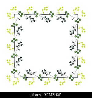 Cadre décoratif vectoriel fabriqué à partir de feuilles d'automne. Illustration de Vecteur