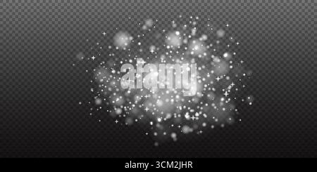 Particules de paillettes bokeh douces pour une superposition magique ou un motif festif. Un effet poussière brillant et scintillant pour les fêtes de fin d'année et les fêtes Illustration de Vecteur