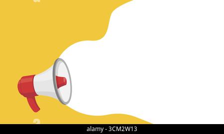 Image vectorielle mégaphone colorée avec un espace vide conçu pour les messages publicitaires, les mises à jour de nouvelles et le contenu marketing. Idéal pour une utilisation multimédia numérique. Illustration de Vecteur