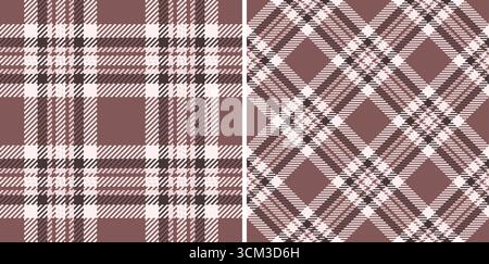 Motifs élégants et confortables. Deux motifs tartan sans couture dans des tons brun terreux évoquent la chaleur automnale. Idéal pour les textiles, les arrière-plans et la créa sur le thème des vacances Illustration de Vecteur