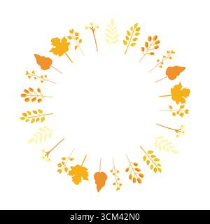 Cadre décoratif vectoriel fabriqué à partir de feuilles d'automne. Illustration de Vecteur