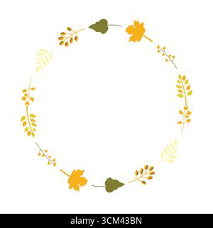Cadre décoratif vectoriel fabriqué à partir de feuilles d'automne. Illustration de Vecteur