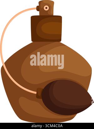 Illustration abstraite d'un flacon de parfum. Avec des courbes lisses, différentes nuances de brun et un style de design plat. L'impression générale est sim Illustration de Vecteur