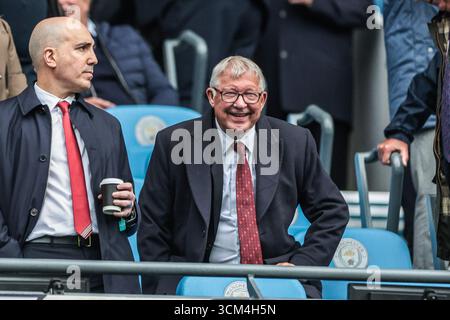 Sir Alex Ferguson ancien manager de Manchester United lors du match de premier League Manchester City vs Manchester United au stade Etihad, Manchester, Royaume-Uni, 14 septembre 2025 (photo Mark Cosgrove/News images) Banque D'Images