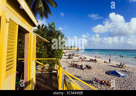 Lifequard Towert, Accra beach, Rockley, Barbados, Caribbean Banque D'Images